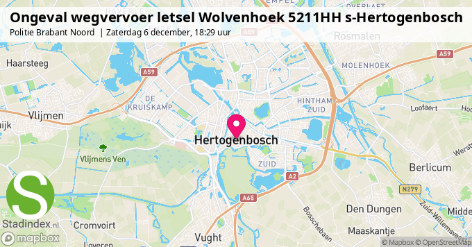 Ongeval wegvervoer letsel Wolvenhoek 5211HH s-Hertogenbosch