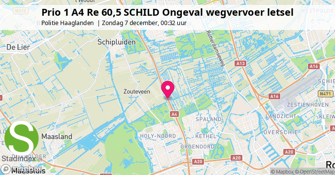 Prio 1 A4 Re 60,5 SCHILD Ongeval wegvervoer letsel