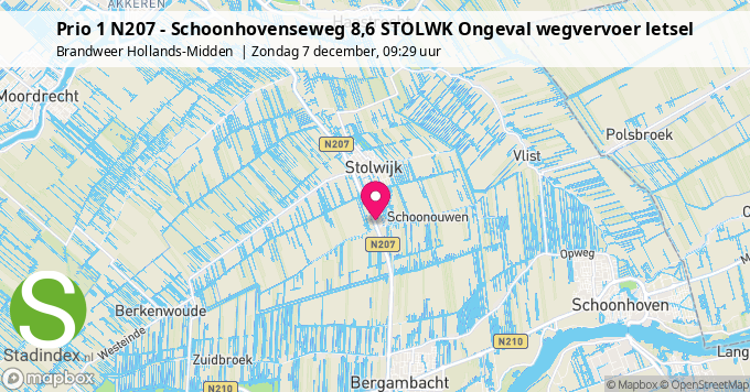 Prio 1 N207 - Schoonhovenseweg 8,6 STOLWK Ongeval wegvervoer letsel