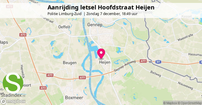Aanrijding letsel Hoofdstraat Heijen
