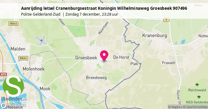 Aanrijding letsel Cranenburgsestraat Koningin Wilhelminaweg Groesbeek 907496