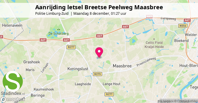Aanrijding letsel Breetse Peelweg Maasbree