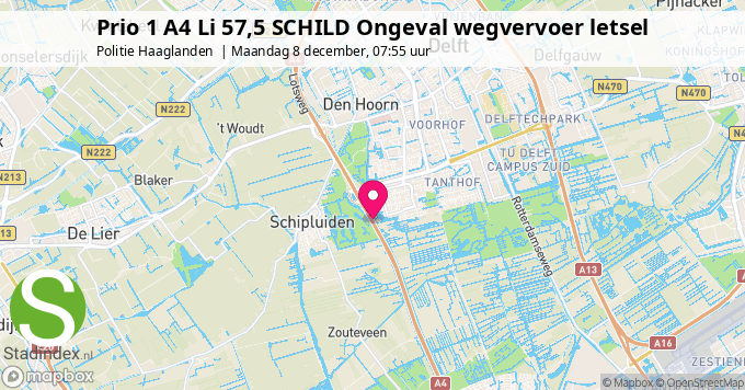 Prio 1 A4 Li 57,5 SCHILD Ongeval wegvervoer letsel