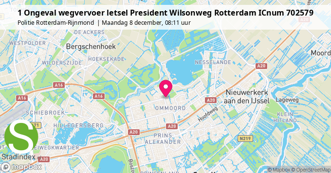 1 Ongeval wegvervoer letsel President Wilsonweg Rotterdam ICnum 702579
