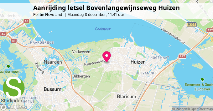 Aanrijding letsel Bovenlangewijnseweg Huizen