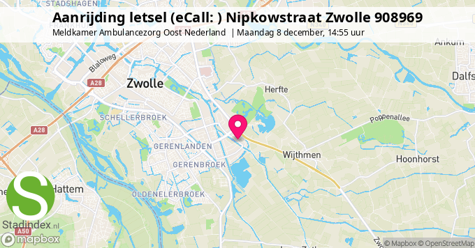 Aanrijding letsel (eCall: ) Nipkowstraat Zwolle 908969