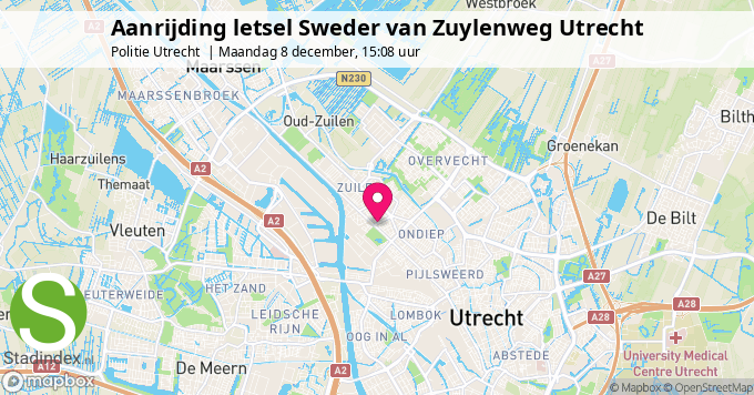 Aanrijding letsel Sweder van Zuylenweg Utrecht