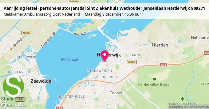 Aanrijding letsel (personenauto) Jansdal Sint Ziekenhuis Wethouder Jansenlaan Harderwijk 909271