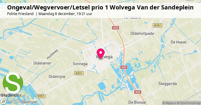 Ongeval/Wegvervoer/Letsel prio 1 Wolvega Van der Sandeplein