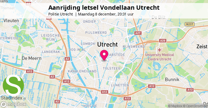 Aanrijding letsel Vondellaan Utrecht