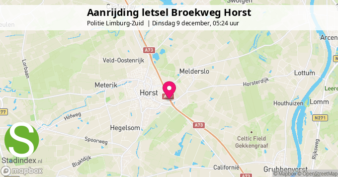 Aanrijding letsel Broekweg Horst