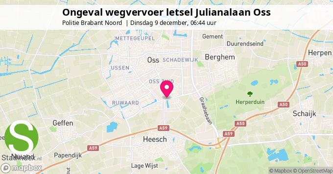 Ongeval wegvervoer letsel Julianalaan Oss