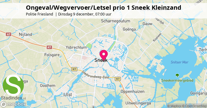 Ongeval/Wegvervoer/Letsel prio 1 Sneek Kleinzand