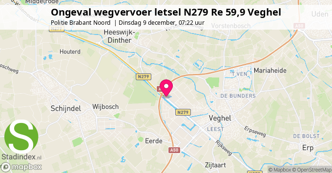 Ongeval wegvervoer letsel N279 Re 59,9 Veghel