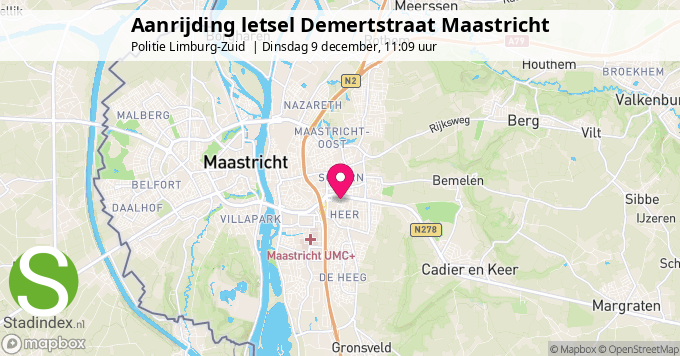 Aanrijding letsel Demertstraat Maastricht