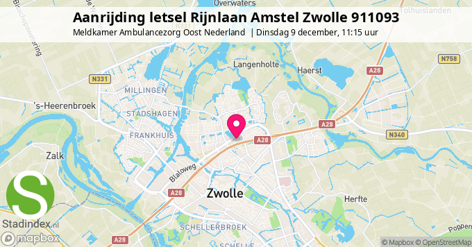 Aanrijding letsel Rijnlaan Amstel Zwolle 911093
