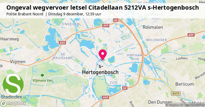 Ongeval wegvervoer letsel Citadellaan 5212VA s-Hertogenbosch