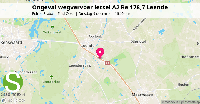 Ongeval wegvervoer letsel A2 Re 178,7 Leende
