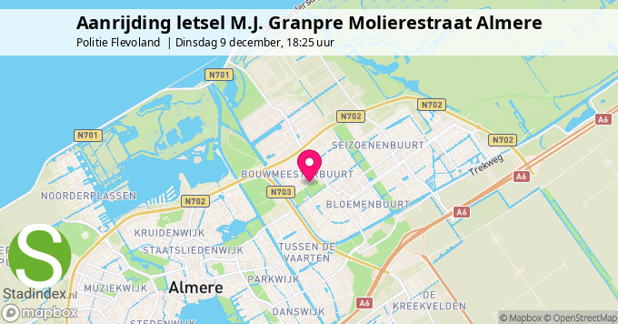 Aanrijding letsel M.J. Granpre Molierestraat Almere