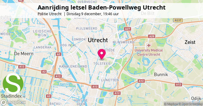 Aanrijding letsel Baden-Powellweg Utrecht