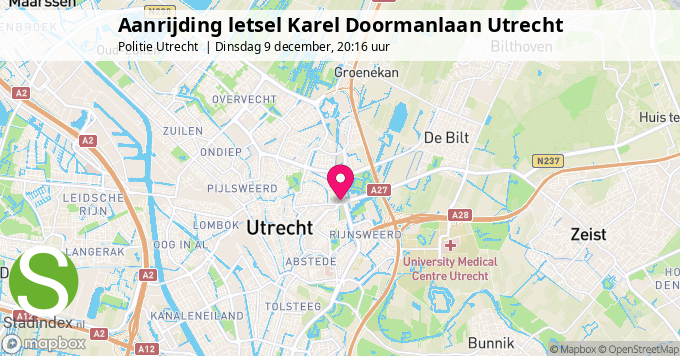 Aanrijding letsel Karel Doormanlaan Utrecht