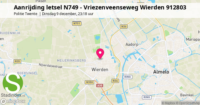 Aanrijding letsel N749 - Vriezenveenseweg Wierden 912803