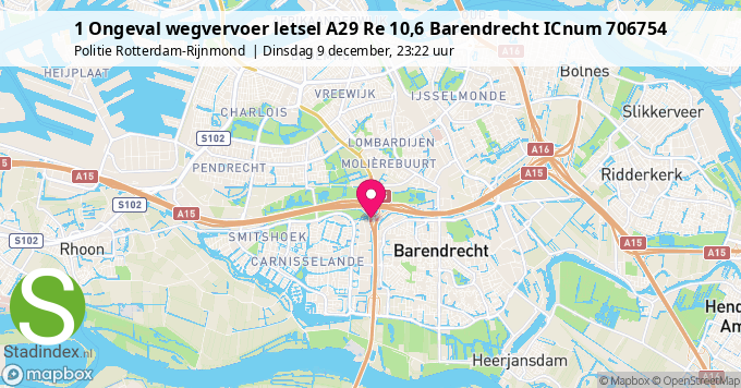 1 Ongeval wegvervoer letsel A29 Re 10,6 Barendrecht ICnum 706754