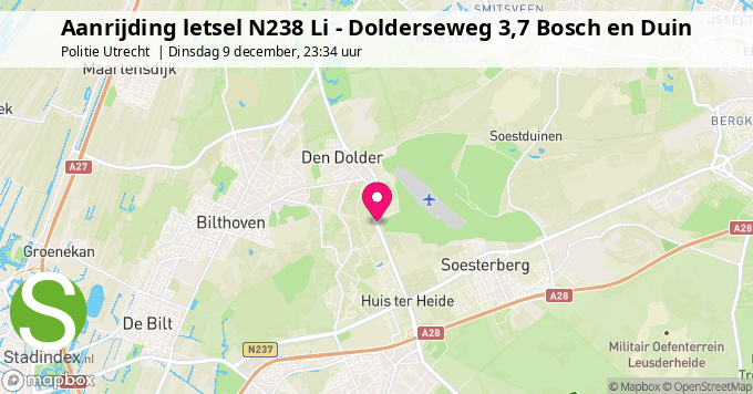 Aanrijding letsel N238 Li - Dolderseweg 3,7 Bosch en Duin