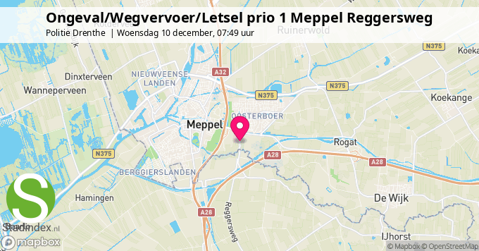 Ongeval/Wegvervoer/Letsel prio 1 Meppel Reggersweg