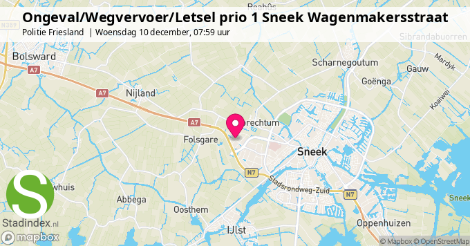 Ongeval/Wegvervoer/Letsel prio 1 Sneek Wagenmakersstraat