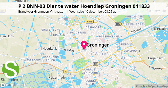 P 2 BNN-03 Dier te water Hoendiep Groningen 011833