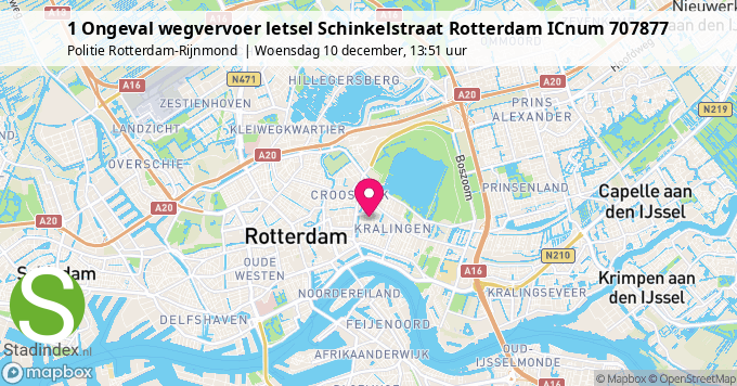 1 Ongeval wegvervoer letsel Schinkelstraat Rotterdam ICnum 707877