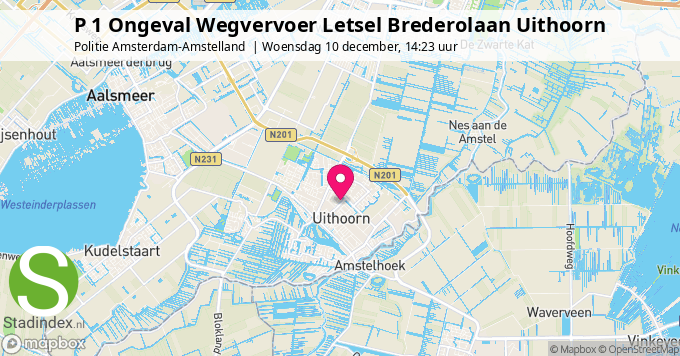 P 1 Ongeval Wegvervoer Letsel Brederolaan Uithoorn