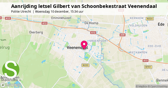 Aanrijding letsel Gilbert van Schoonbekestraat Veenendaal