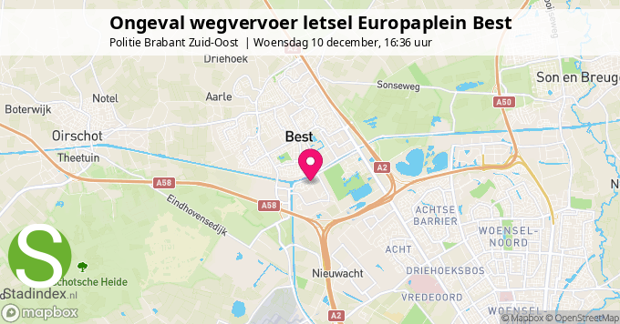 Ongeval wegvervoer letsel Europaplein Best