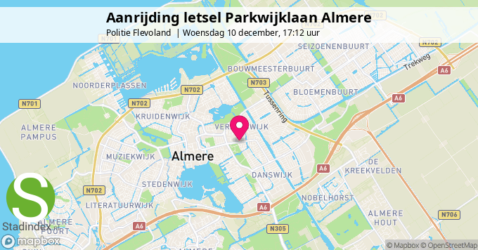 Aanrijding letsel Parkwijklaan Almere