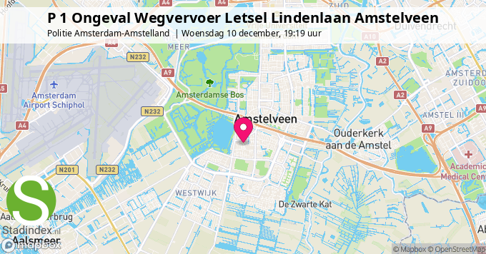 P 1 Ongeval Wegvervoer Letsel Lindenlaan Amstelveen